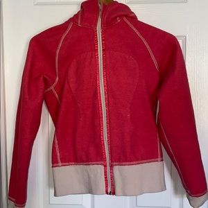 Lululemon Reversible Rose Flower Pink Scuba Hoodie